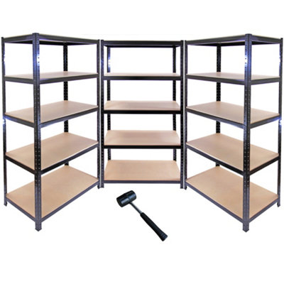 3 x Monster Racking T-Rax Metal Storage Shelves