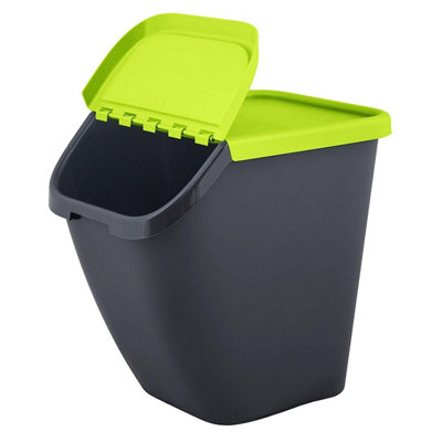3 x Pelican Waste Segregation Recycling Home Kitchen Bins With Colour Coded Lids