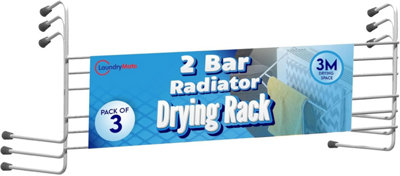 3 x Radiator Airer 2 Bar Clothes Drying Rack Indoor Radiator Over Door ...