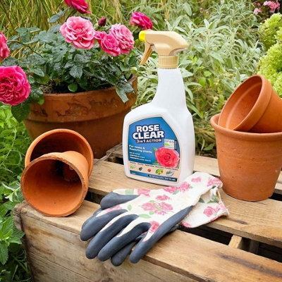 3 x Rose Clear Ultra Gun 3 In 1 Rose Bug Killer fugus Control - 1 Litre