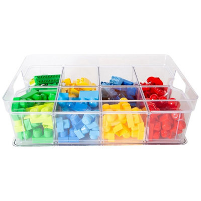 3 x Small (25.5cm x 18.5cm x 9cm) Plastic Modular Containers For Crafts ...