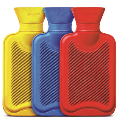 3 x Small Hot Water Bottles Travel Size Natural Rubber Heated Pads