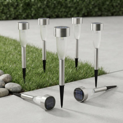 3 x Solar-Powered Fluted Marker Lights for Walkways and Doorways