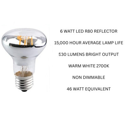 3 X TCP LED R80 REFLECTOR LAMP 6W ES WARM WHITE SPOTLIGHT BULBS 80MM ...