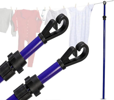 3 x Telescopic Extendable Clothes Line Prop