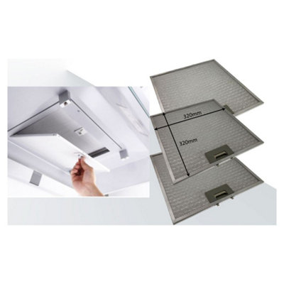 3 x Universal Cooker Hood Metal Grease Filter 320mm x 320mm by Ufixt - 3