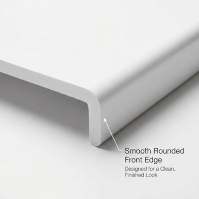3 x uPVC Bullnose Window Board, Internal Window Sill Capping, White ...