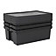 3 x Wham Bam 36L Stackable Recycled Plastic Storage Box & Lid Black