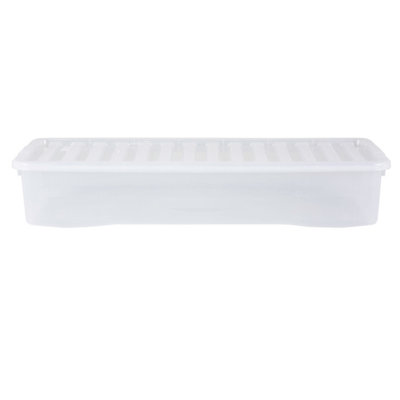 3 x Wham Crystal 55L Stackable Plastic Storage Box & Lid Clear - 5