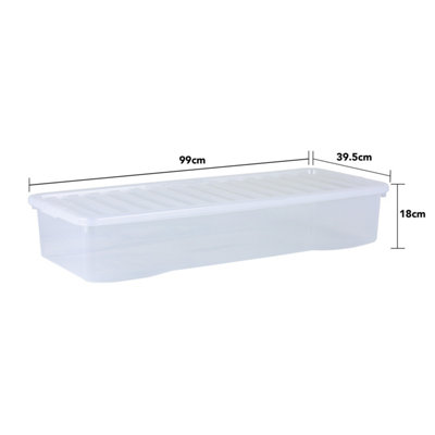 3 x Wham Crystal 55L Stackable Plastic Storage Box & Lid Clear - 6