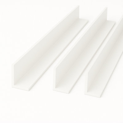 3 x White 1 Metre UPVC Plastic Rigid Angle 70 x 30mm Corner Cover Trim ...