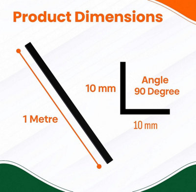 3 x White Rigid Angle 10mm x 10mm x 1m