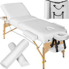 3 Zone Massage Table Somwang w/ Bolster Set - white