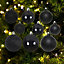 30 Black Christmas Baubles Shatterproof Tree Ornaments Decorations Glitter Shiny