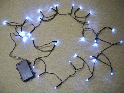 30 Blue LED Outdoor Waterproof Battery 8 Multi-Function String Lights with Timer