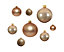 30 Butterscotch Christmas Baubles Shatterproof Tree Ornaments Glitter Shiny Gold