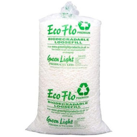30 Cubic Ft (2 Bags) Eco Flo Biodegradable Packing Peanuts Protective Void Loose Fill Postal Mailing Packaging