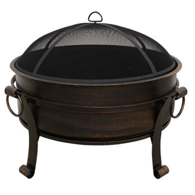 30" Deluxe 2-in-1 Outdoor Fire Pit & Coffee Table, Antique Bronze Effect - DG42