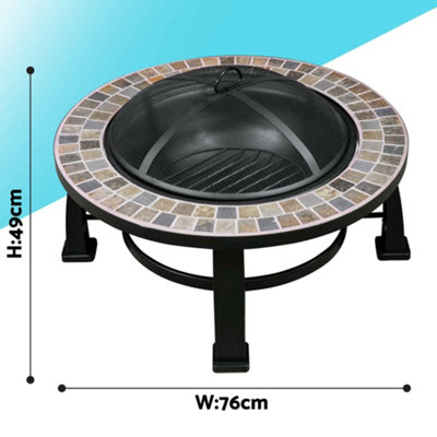 30" Deluxe Traditional Style Fire Pit with Slate Top - DG111 - 4