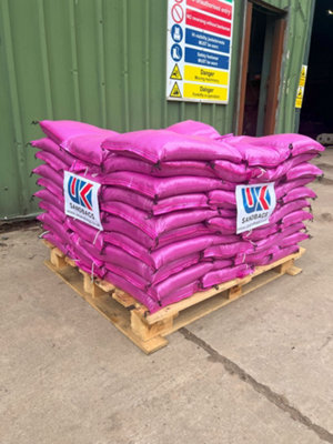 30 Filled pink polypropylene sandbags