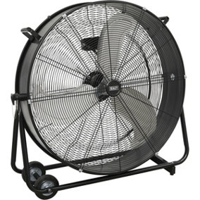 30" Industrial High Velocity Drum Fan - 2 Speed Settings - Wheeled Tilting Stand