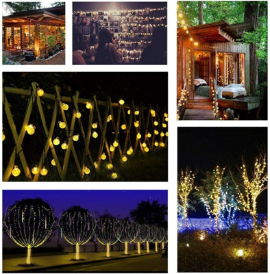 30 LED Ball Solar Light Party Fairy Outdoor Retro Ball String Lights Patio Garden