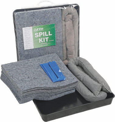 30 Litre EVO Spill Kit including a Drip Tray - Suitable for Hydraulics, Oils, Coolant, Fuels and Mild Ac'ds.
