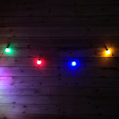 30 Multi Coloured LED Festoon Connectable Christmas Lights Indoor Outdoor