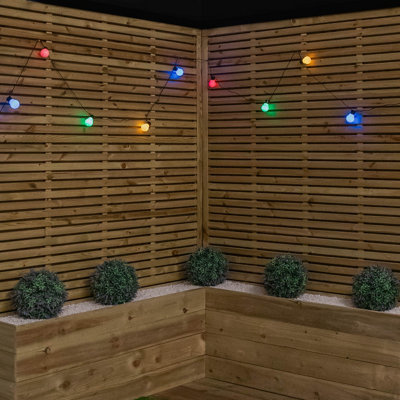 30 Multi Coloured LED Festoon Connectable Christmas Lights Indoor Outdoor