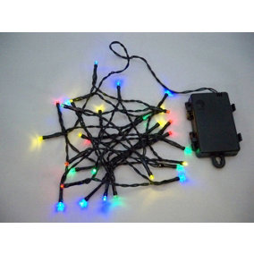 30 Multi-Coloured LED Outdoor Waterproof Battery 8 Multi-Function String Lights with Timer