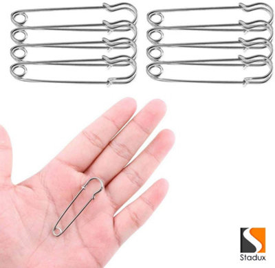 30 Pack Large Safety Pins 2 Inch Strong Stainless Steel Pins for Heavy ...
