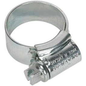 30 PACK Zinc Plated Hose Clip - 14 to 22mm Diameter - External Pressed Threads