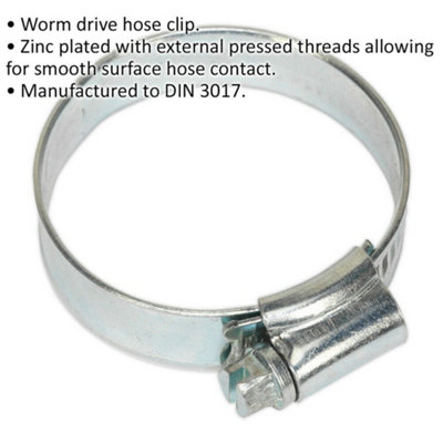 30 PACK Zinc Plated Hose Clip - 32 to 44mm Diameter - External Pressed ...