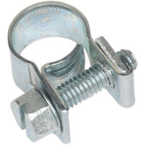 30 PACK Zinc Plated Mini Hose Clip - 8 to 10mm Diameter - Hose Pipe Clip Fixing