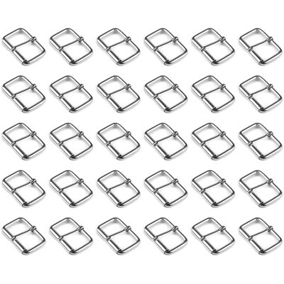 30 Pcs Buckles Set for 40 mm / 1.57" Webbing Strap, 30 x Belt Loops, Metal, Silver, Bag Making, Accessories, Straps, DIY, Crafts