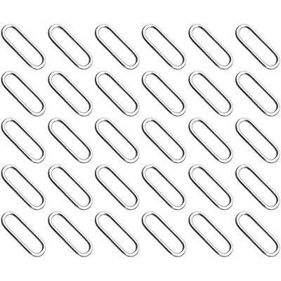 30 Pcs Buckles Set for 50 mm / 2" Webbing Strap, 30 x Oval Loops, Metal, Silver, Bag Making, Accessories, Straps, DIY, Crafts