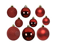 30  Red Christmas Tree Baubles