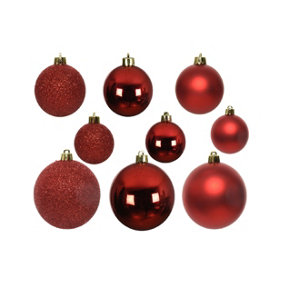30  Red Christmas Tree Baubles