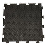 30 Sq M Pack Garage Flooring Grain Finish Vinyl Tiles & Doorway Trim 8mm Thick