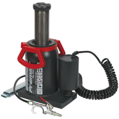 30 Tonne Hydraulic Bottle Jack - Air or Manual Operation - 455mm Maximum Height