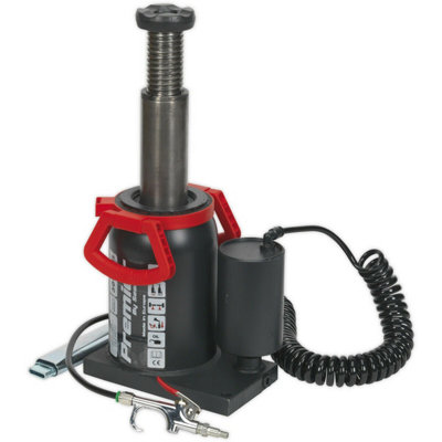 30 Tonne Hydraulic Bottle Jack - Air or Manual Operation - 455mm Maximum Height