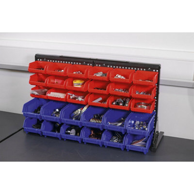 30 Tray Bench Mounted Parts Storage Rack for Efficient Garage and ...