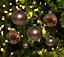 30 Walnut Brown Christmas Baubles Shatterproof Tree Ornaments Glitter Shiny Matt