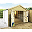 30 x 10 Pressure Treated T&G Wooden Apex Garden Shed / Workshop + Double Doors (30' x 10' / 30ft x 10ft) (30x10)