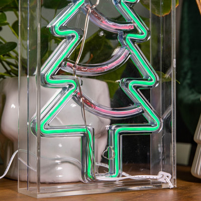 300 green/red neon flex xmas tree sign-usb