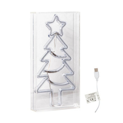 300 green/red neon flex xmas tree sign-usb - 3