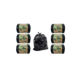 300 Heavy Duty Black Bin Bags Refuse Rubble Sacks 100L Recycled Eco Black Bags