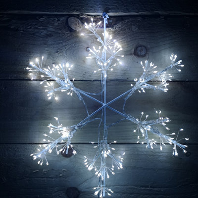300 LED 40cm Snowflake Christmas Silhouette in White