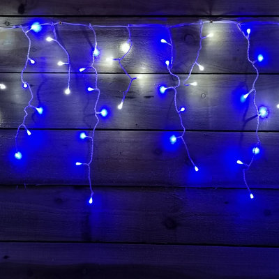 Blue and white icicle store lights b&q