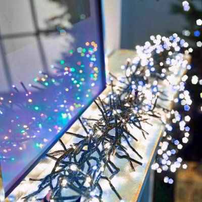 300 LED Blue & White Cluster Lights (3m) - Battery Fairy Lights for ...